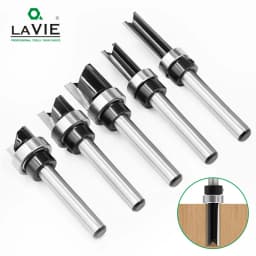 LAVIE 1pc 6mm 1/4"Shank Bearing Straight Router Bit Cutter Milling Cutter Woodworking Tools C06013A