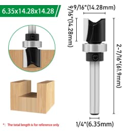 LAVIE 1pc 6mm 1/4"Shank Bearing Straight Router Bit Cutter Milling Cutter Woodworking Tools C06013A