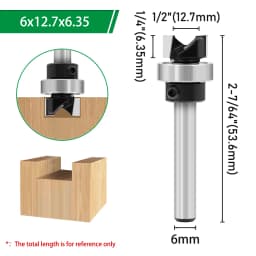LAVIE 1pc 6mm 1/4"Shank Bearing Straight Router Bit Cutter Milling Cutter Woodworking Tools C06013A