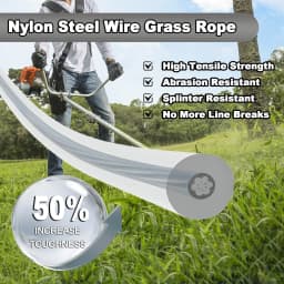2.0/2.4/2.7/3.0/4.0mm*15m Steel Wire Nylon Grass Trimmer Line Round Brushcutter Trimmer Rope Brush Cutter Wires Rope Accessories
