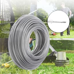 2.0/2.4/2.7/3.0/4.0mm*15m Steel Wire Nylon Grass Trimmer Line Round Brushcutter Trimmer Rope Brush Cutter Wires Rope Accessories