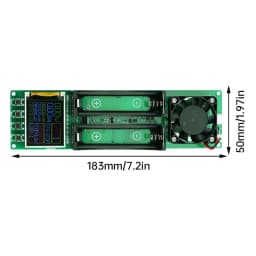 2-CH 18650 21700 Battery Capacity Tester MAh MWh Digital Internal Resistance Meter with 1A Charge Discharge Function Fan Cooling