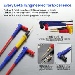 MECHANIC RP15 Multimeter Pen 1000V 20A Probes with Replaceable 0.1/0.2mm Needles Soft Silicone Wire for Electronic Repair