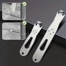 3in1Multi-Functional Wire Twisting Tool for T Post Clips &Fencing Wire,Steel Wire Twister Strainer with Hook & 3 Hexagonal Holes