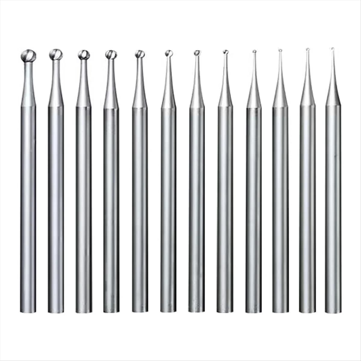 Hot sale 12Pcs Round Shape Ball Burr Set - 3/32Inch Shank Jewelry Making Burs Round Ball Shape Engraving Bits
