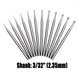 Hot sale 12Pcs Round Shape Ball Burr Set - 3/32Inch Shank Jewelry Making Burs Round Ball Shape Engraving Bits