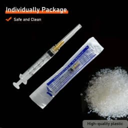 100 Pack 2ml(2.5ml) Disposable Luer Lock Syringes with 23Ga Stainless Needle For Pet Measuring Liquid Refilling Cartridges