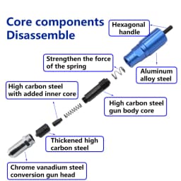 Electric rivet gun conversion set aluminum alloy core pulling rivet conversion head power tool accessories