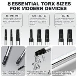1pcs Magnetic Torx Screwdriver Precision T8 T10 T15 T20 T25 T27 T30 T40 Torx Security Controller Repair Hand Tool Kit