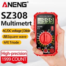 Digital Multimeter AC/DC Current Voltage Resistance Meter Meter Electrician LCD Backlight Ohm Square Wave Test Tools ANENG SZ308