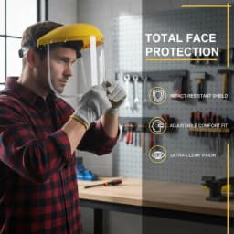 Full Face Mesh Protection Helmet for Safety While Using Garden Grass Trimmer Weed Wacker
