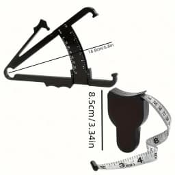 1 Set Body Fat Measuring Device and Waist Tape Combination-Handheld Fat Meter and Tape Measure,Portable Fitness Measurement Too
