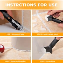 9PCS Caulk Nozzle Applicator Silicone Scraper Sealant Caulking Smooth Remover Tools Kit Floor Caulk Finisher Grout Accessoriess