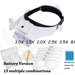 ZK30 Headband Magnifier Illuminated Rechargeable Repair Solder Magnify Glasses Interchangeable Lens Third Hand Loupe For Solder