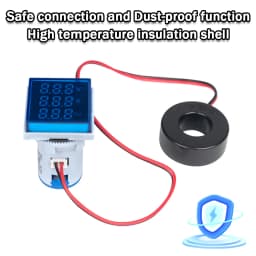 EARU 22MM AC 20-500V 0-100A LED Digital Voltmeter Ammeter Hertz Meter Signal Lights 220V Voltage Current Meter Volt Amp Tester