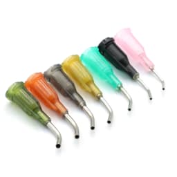 20pcs 13mm Elbow Dispensing Machine Injection Needle 14G-27G Stainless Steel Dispensing Needle Spiral Mouth Nozzle Glue Needle