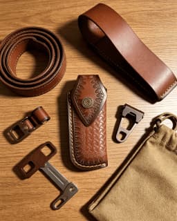 Exquisite Single-Edged Knife Sheath, Leather Folding Knife Sheath, Outdoor Knife Sheath, Multi-Purpose Knife Sheath
