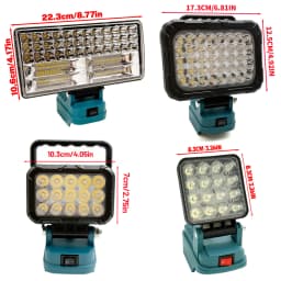 LED Work Light Spotlight with 2 USB Charging Port for Makita 18V Li-ion Battery Electric Torch Light for Camping Outdoor