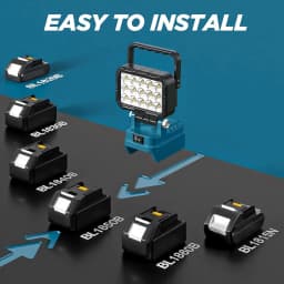 LED Work Light Spotlight with 2 USB Charging Port for Makita 18V Li-ion Battery Electric Torch Light for Camping Outdoor