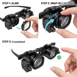 2X-24X LED Headband Magnifier Dual Eye Glasses Loupe For Watchmaker Jeweler Repair Soldering Phone Electronic Components