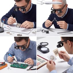 2X-24X LED Headband Magnifier Dual Eye Glasses Loupe For Watchmaker Jeweler Repair Soldering Phone Electronic Components