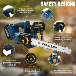 12 Inch Brushless Electric Saw Cordless Electric Chainsaw Woodworking Garden Pruning Saw Tools For Makita 18V Battery Pins