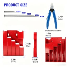 6-Grid Wall Mount Cable Tie Organizer 1Pc, Multipurpose Storage Rack for Garage Shed Workshop Tool Cart Shelf
