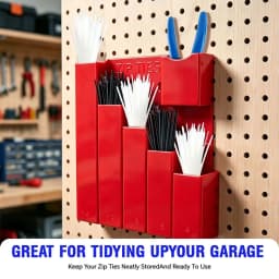 6-Grid Wall Mount Cable Tie Organizer 1Pc, Multipurpose Storage Rack for Garage Shed Workshop Tool Cart Shelf