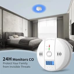LCD CO Sensor Alarm Carbon Monoxide Smoke Detector Built In 85dB Siren CO Carbon Monoxide Alarm Sound And Light