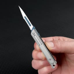 Mini Titanium Alloy Scalpel Utility Cutter, Portable EDC Replaceable Surgical Blade Keychain Knife For Unboxing DIY Craft Carvin
