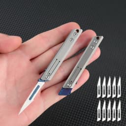 Mini Titanium Alloy Scalpel Utility Cutter, Portable EDC Replaceable Surgical Blade Keychain Knife For Unboxing DIY Craft Carvin