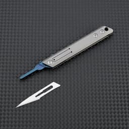 Mini Titanium Alloy Scalpel Utility Cutter, Portable EDC Replaceable Surgical Blade Keychain Knife For Unboxing DIY Craft Carvin
