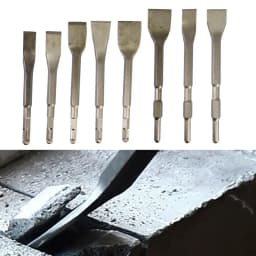 1PC Chisel Bits Square/Round Handle Shank Carbon Steel Point Groove Gouge Flat Chisel Drill Bit For Concrete Brick Wall Drilling