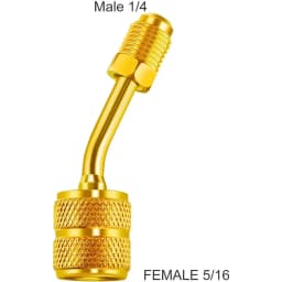 2pcs R410A Adapter 5/16 inches SAE Female to 1/4 inches SAE Male Flare for Air Conditioners HVAC