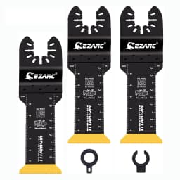 EZARC 3PCS Titanium Oscillating Saw Blades Extra-Long Oscillating Multitool Blades for Metal Wood Nails Screws Cutting Plastic
