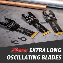 EZARC 3PCS Titanium Oscillating Saw Blades Extra-Long Oscillating Multitool Blades for Metal Wood Nails Screws Cutting Plastic