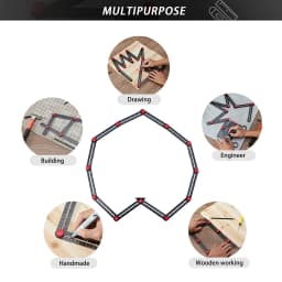 12/9/6 fold Aluminum Alloy Multi Angle Ruler Finder Measure Ruler Woodworking Construction Tool For Craftsmen Locator Guide