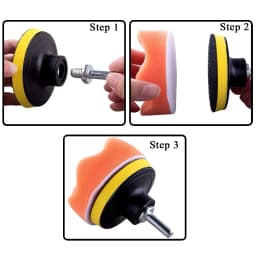 10 Pcs 3 Inch Polishing Pad Foam Drill Sponge Buffing Pads 80mm Flocking Car Buffer Pads for Detail Polisher Waxing Cleaning