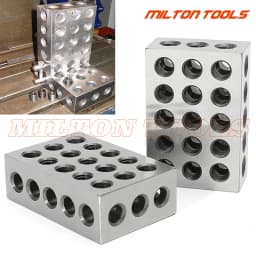 2pcs Hardened Steel 1-2-3" Blocks 0.0001" Precision Matched Machinist 123 Milling Tool 23 Holes 25-50-75mm block gauge