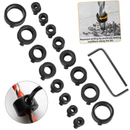 New Drill Depth Stop Bit Collar Set Adjustable Positioner Limit Ring Allen Wrench Tighten Stopper Set-Screws Woodworking Tool