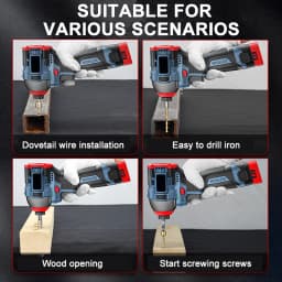 200N.m 16.8V Brushless Electric Drill Screwdriver Impact Driver Cordless Drill Household Multifunction Hit Power Tools