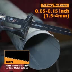 TOLESA 10PCS Bi-Metal Sawzall Blades Metal Cutting 150mm/225mm 18TPI Reciprocating Saw Blades with Cobalt for Metal Fine Cutting