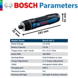 BOSCH GO 3/4 Cordless Screwdriver 3.6/4V Lithiumion Battery Rechargeable Cordless Drill with Box Bosch GO3 Professional Tool Set