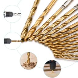 13PCS 1.5mm-6.5mm Drill Bit Set Titanium Coated High Speed Steel Hex Shank Hole Opener For Wood Plastic Aluminum