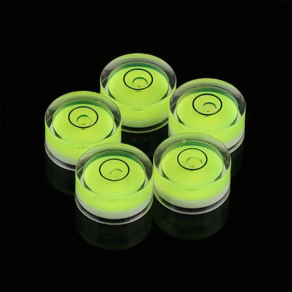 5pcs Circular Mini Spirit-Level Set Meter Bubble Inclinometer Green Bullseye Cameras Measure Tools Horizontal Ruler
