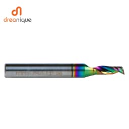 Dreanique 1pc 6mm Shank Single Flute Carbide Spiral End Mill Aluminum 3D CNC Engraving Woodworking Acrylic DLC Coating