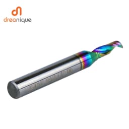 Dreanique 1pc 6mm Shank Single Flute Carbide Spiral End Mill Aluminum 3D CNC Engraving Woodworking Acrylic DLC Coating