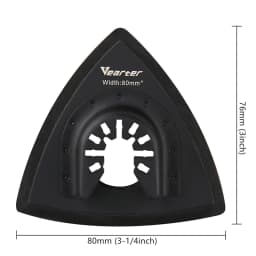 Vearter 19Pcs Triangular 80mm Oscillating Multitool Sand Pad With Hook & Loop Sandpaper Sheet For Burr Grinding And Rust Removal