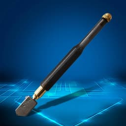 TC-90 Glass Cutter Diamond Cutter Head Steel Blade Straight Cutting Self-oiling 2-8mm Anti-skid Handle for Manual Tool Cutting