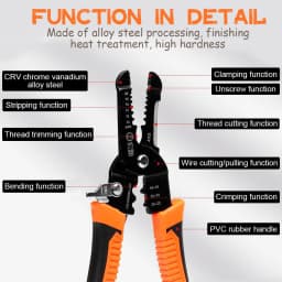 NJBLZQ 10 in 1 Wire Pliers Multifunctional Electrician Peeling Household Network Cable Wire Stripper Puller Stripper Tools